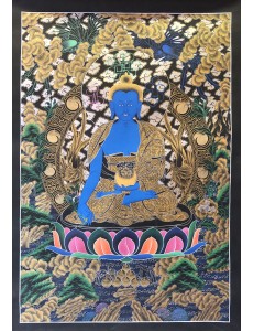 Medicine Buddha (Black and Gold)